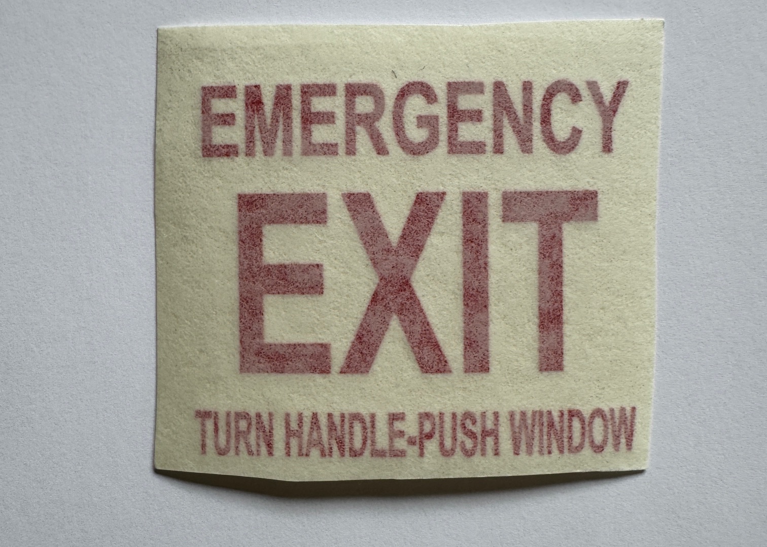Emergency Window Sticker